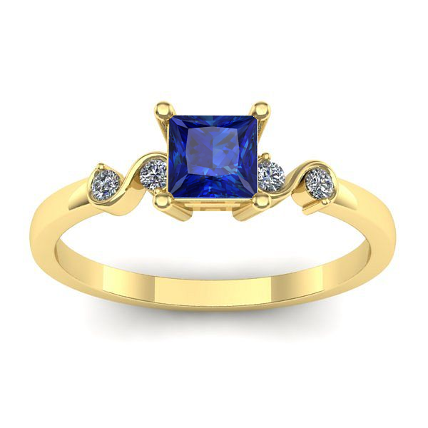 Inel logodna cu safir patrat