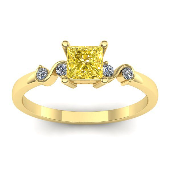 Inel de logodna cu safir galben patrat