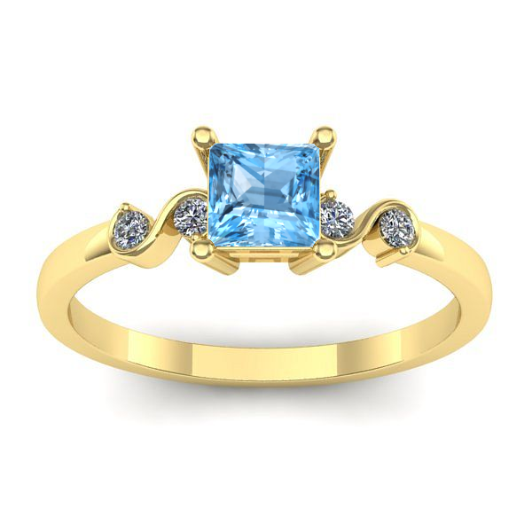 Inel de logodna cu topaz blue patrat