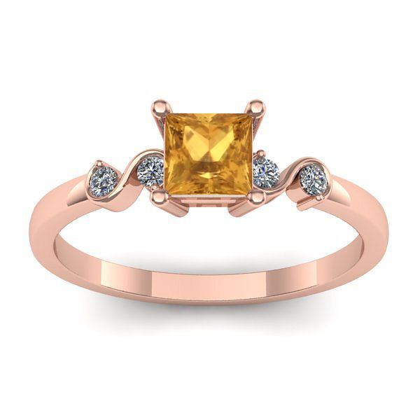 Inel logodna cu citrin patrat