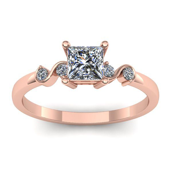 Inel cu diamant patrat