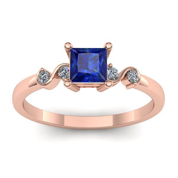 Inel cu safir patrat