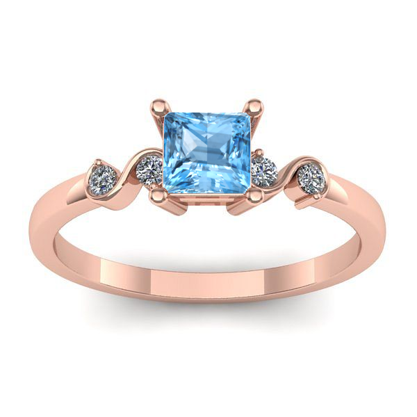 Inel cu topaz blue patrat