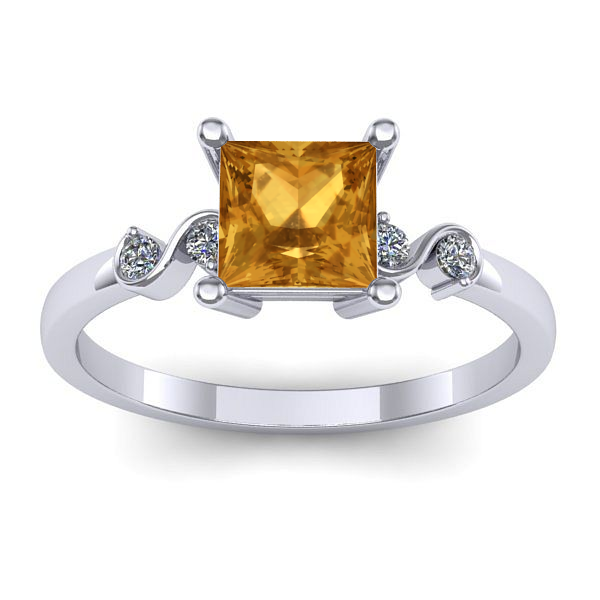 Inel cu citrin patrat