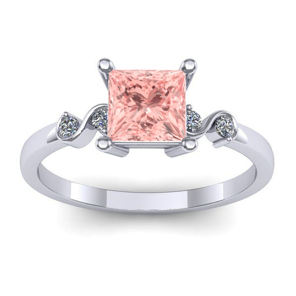 Inel de logodna cu diamant de laborator roz patrat