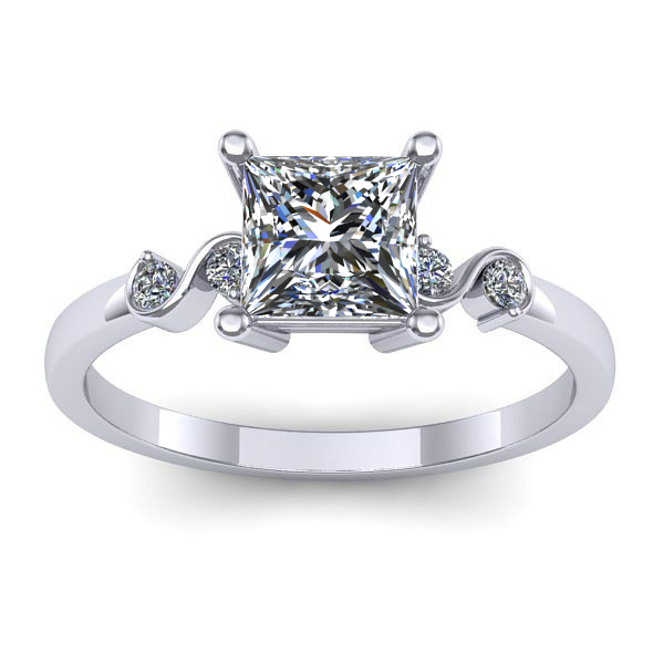 Inel cu safir alb patrat