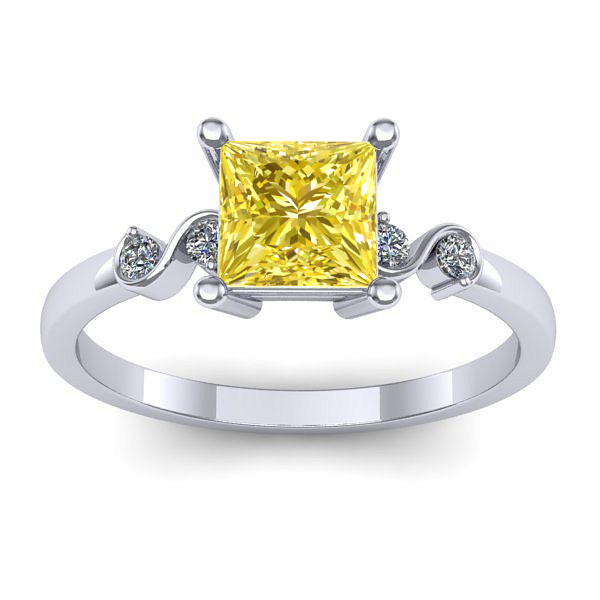 Inel de logodna cu safir galben patrat