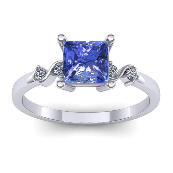 Inel cu tanzanit patrat
