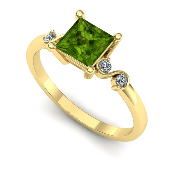 Inel din aur galben cu peridot