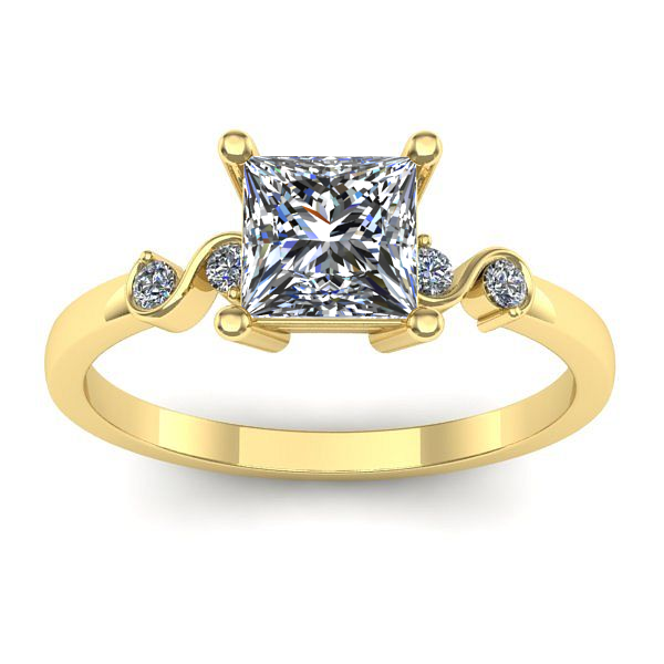 Inel logodna cu diamant de laborator patrat