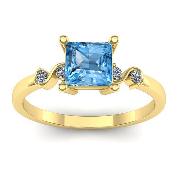 Inel cu topaz blue patrat