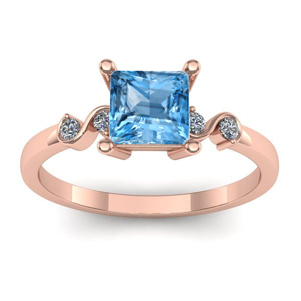 Inel cu topaz blue patrat