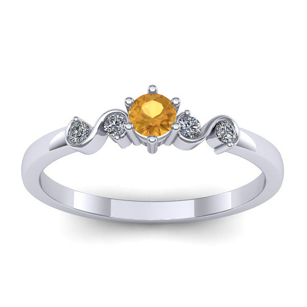 Inel de logodna cu citrin rotund