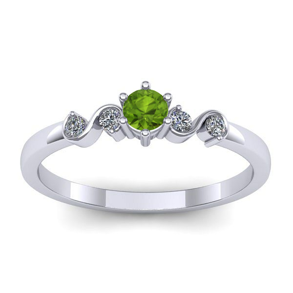 Inel cu peridot rotund