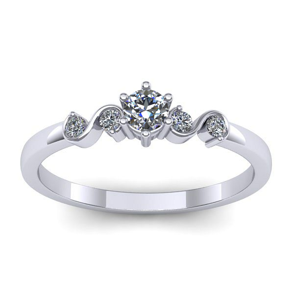 Inel logodna cu safir alb rotund