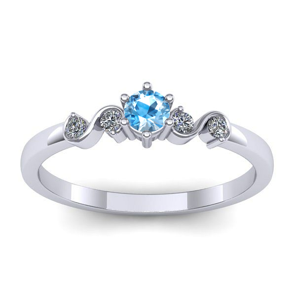 Inel de logodna cu topaz blue rotund