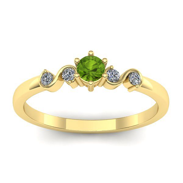 Inel cu peridot rotund