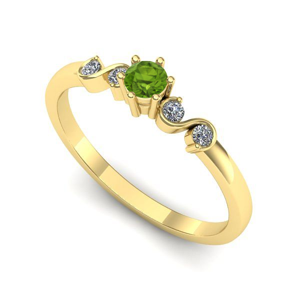 Inel de logodna din aur galben cu peridot