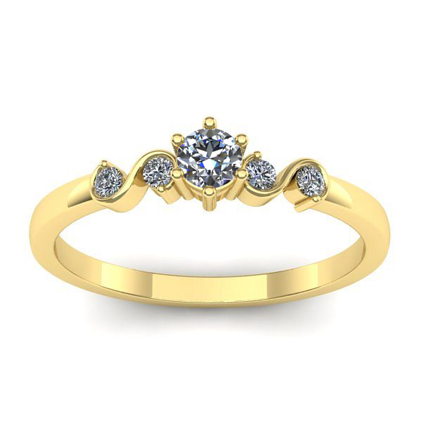 Inel logodna cu safir alb rotund