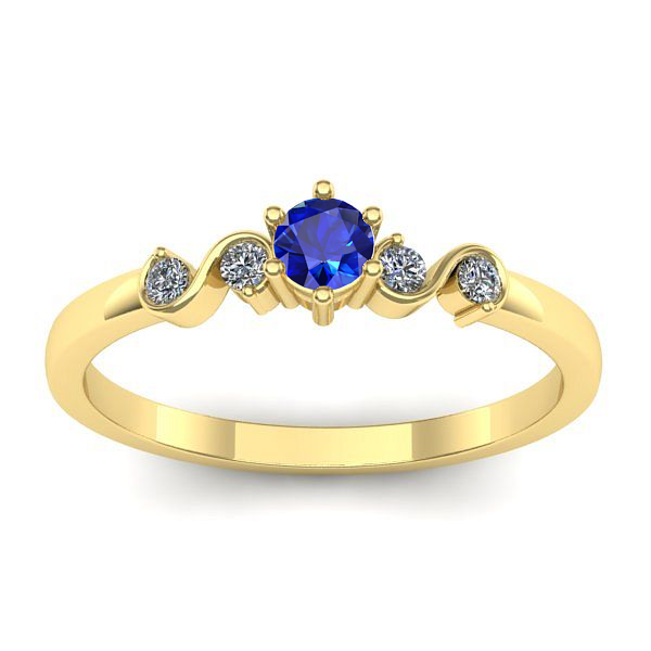 Inel de logodna cu safir rotund