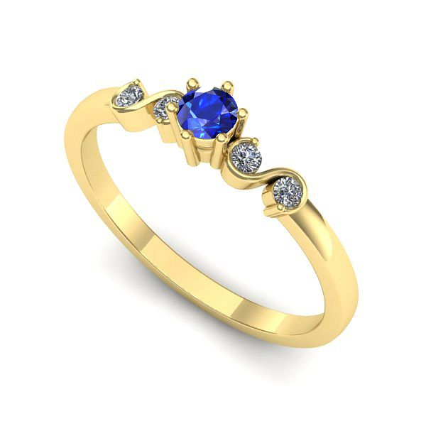 Inel din aur galben cu safir