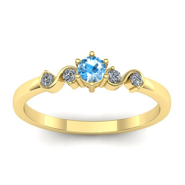 Inel de logodna cu topaz blue rotund