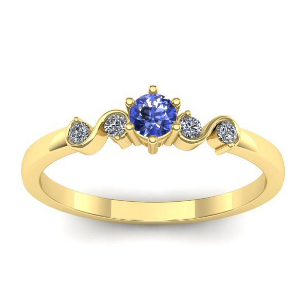 Inel logodna cu tanzanit rotund