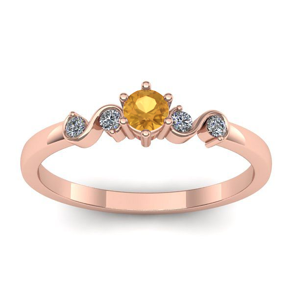 Inel de logodna cu citrin rotund