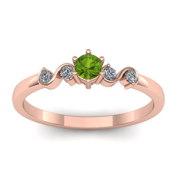 Inel cu peridot rotund