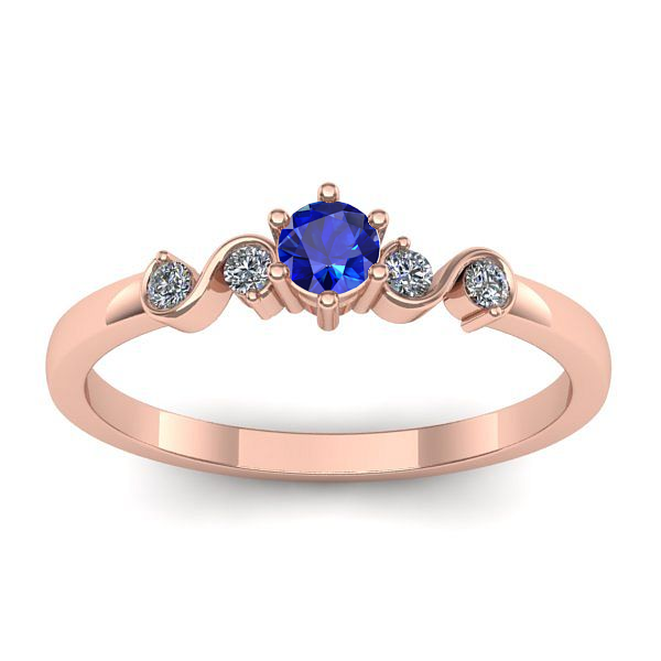 Inel de logodna cu safir rotund