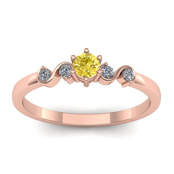 Inel logodna cu safir galben rotund