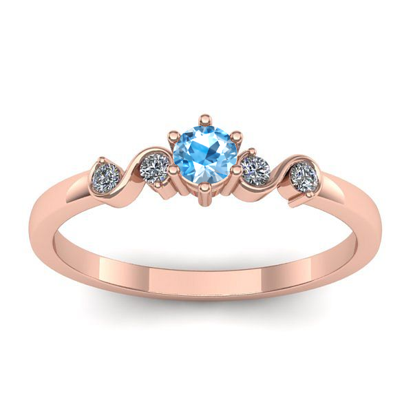 Inel cu topaz blue rotund
