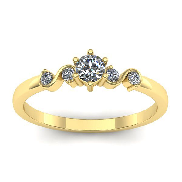 Inel cu diamant rotund