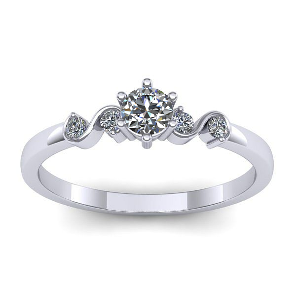 Inel logodna cu diamant rotund