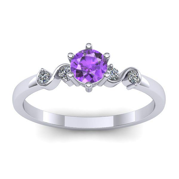 Inel cu ametist rotund