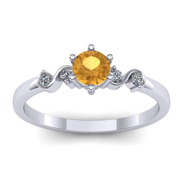 Inel de logodna cu citrin rotund