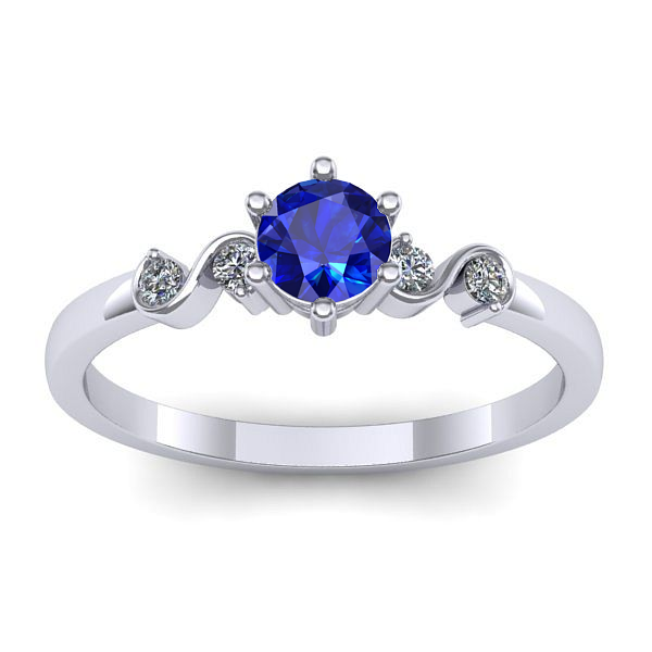 Inel de logodna cu safir rotund