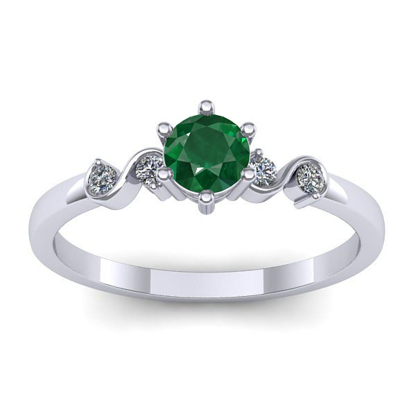 Inel cu smarald rotund