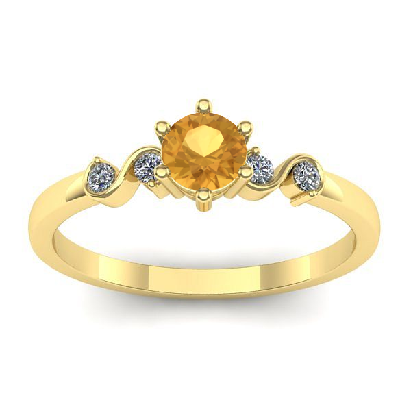 Inel de logodna cu citrin rotund