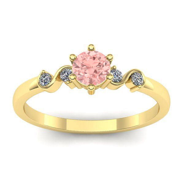 Inel logodna cu diamant de laborator roz rotund