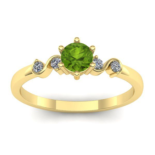 Inel logodna cu peridot rotund