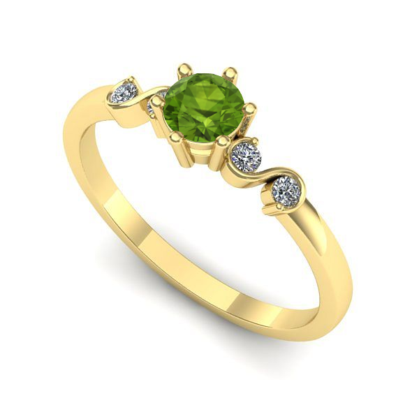 Inel din aur galben cu peridot