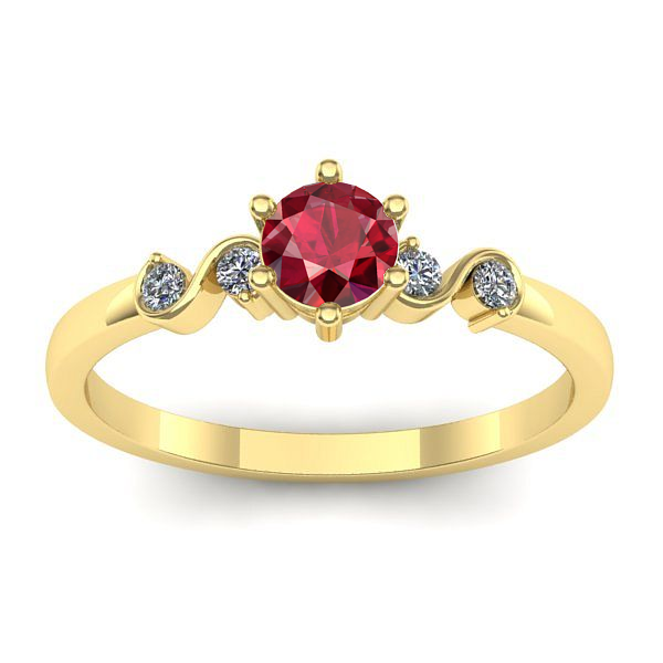 Inel logodna cu rubin rotund