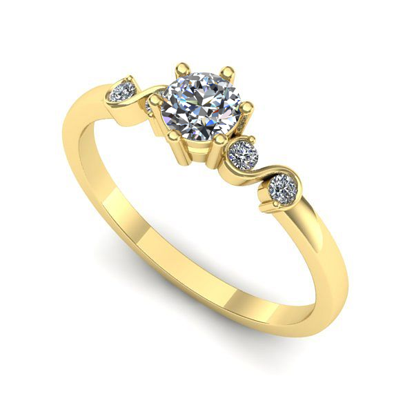 Inel din aur galben cu safir alb