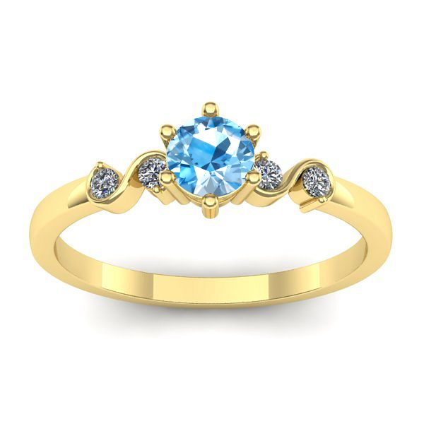 Inel cu topaz blue rotund