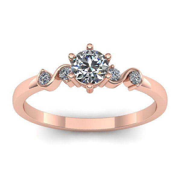 Inel cu diamant rotund