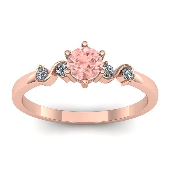 Inel de logodna cu diamant de laborator roz rotund