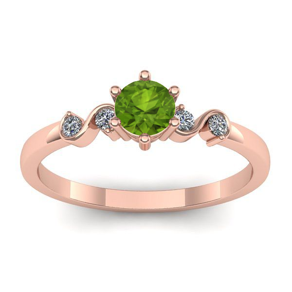 Inel cu peridot rotund