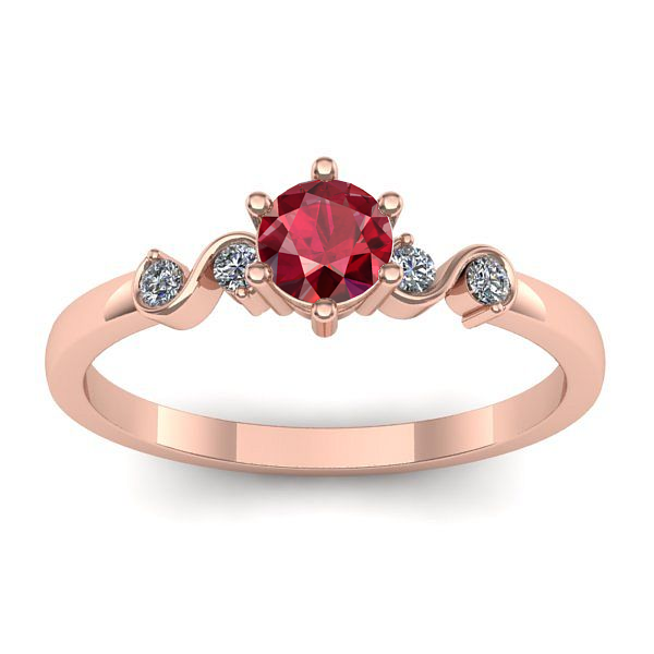 Inel cu rubin rotund