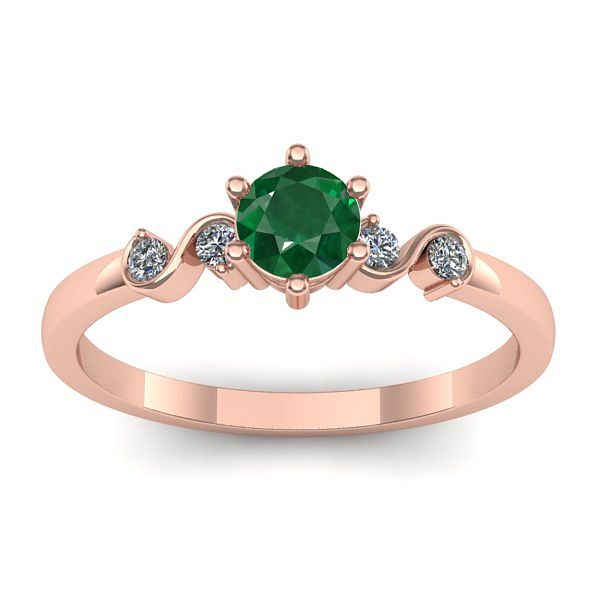 Inel cu smarald rotund